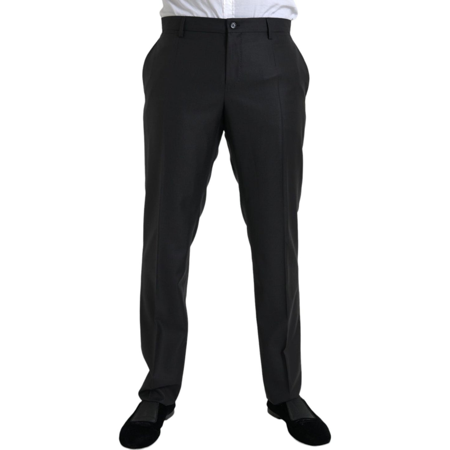 Dolce & Gabbana Black Wool Silk Skinny Dress Pants PAN75326-54