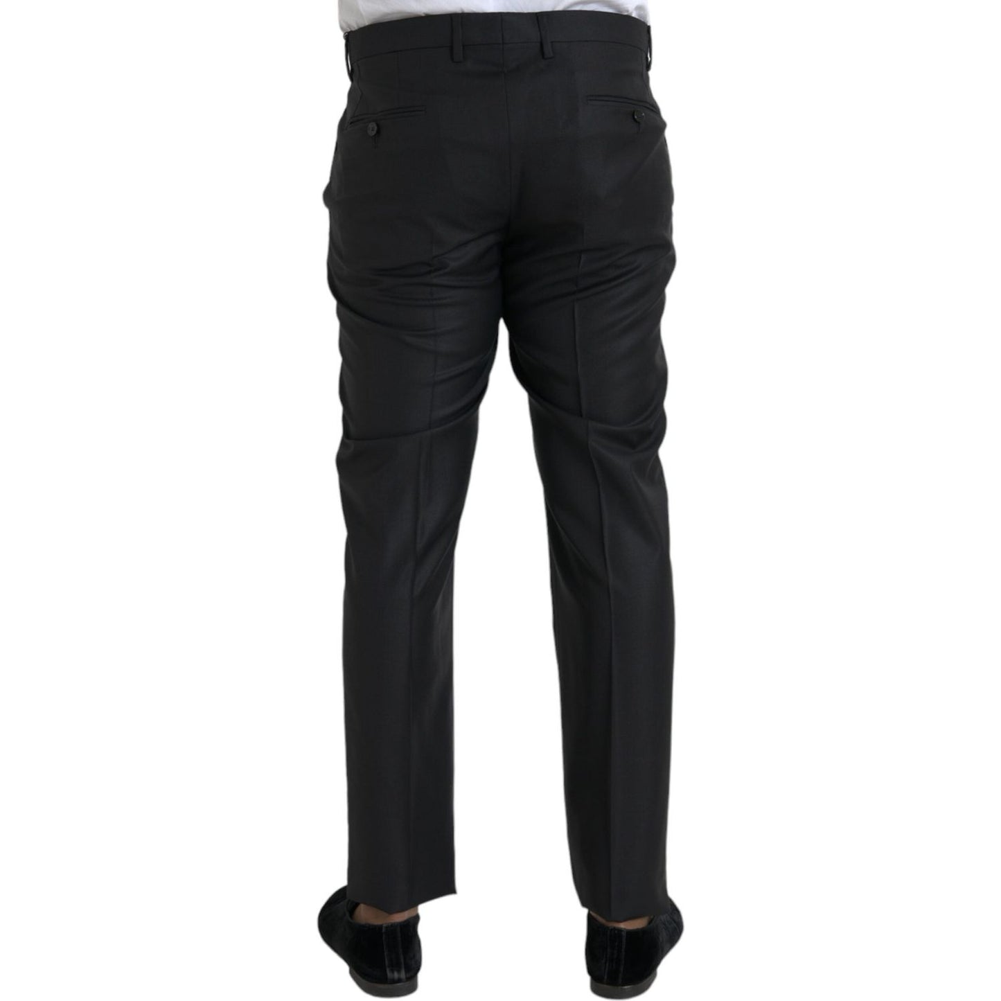 Dolce & Gabbana Black Wool Silk Skinny Dress Pants PAN75326-54