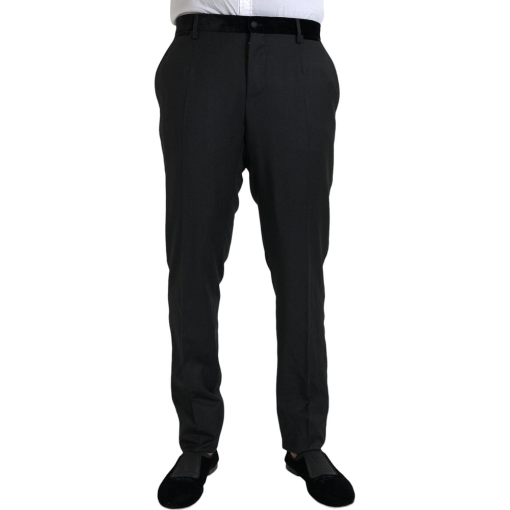 Dolce & Gabbana Black Silk Men Skinny Dress Pants PAN75330-54