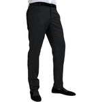 Dolce & Gabbana Black Silk Men Skinny Dress Pants PAN75330-54