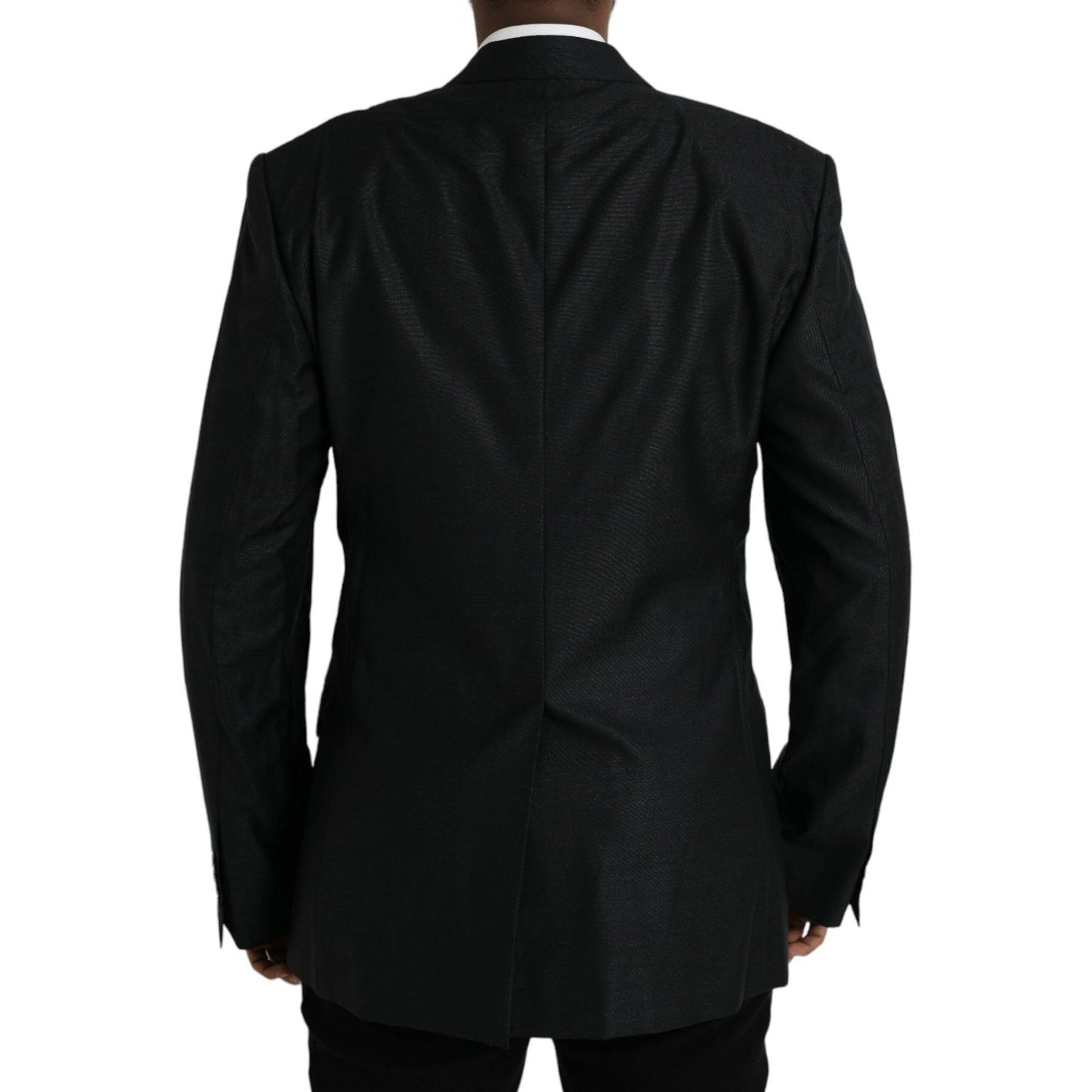 Dolce & Gabbana Black Wool Notch SingleBreasted Coat Blazer JKT4017-54