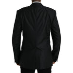 Dolce & Gabbana Black Wool Notch SingleBreasted Coat Blazer JKT4017-54