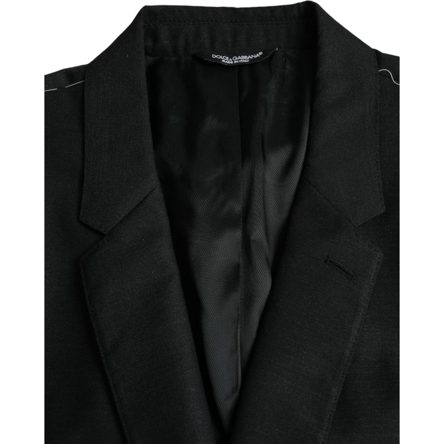 Dolce & Gabbana Black Wool Notch SingleBreasted Coat Blazer JKT4017-54