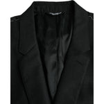 Dolce & Gabbana Black Wool Notch SingleBreasted Coat Blazer JKT4017-54