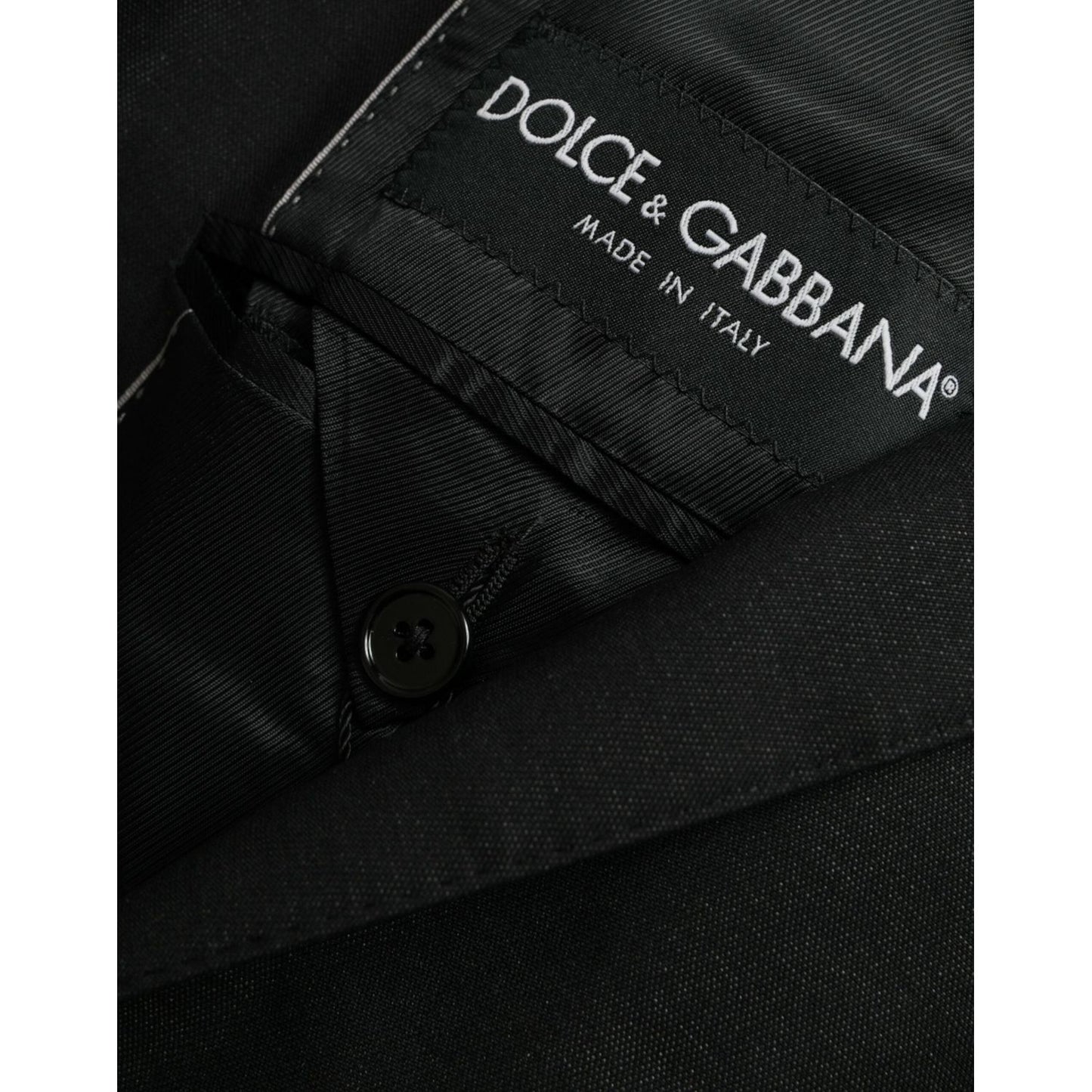 Dolce & Gabbana Black Wool Notch SingleBreasted Coat Blazer JKT4017-54