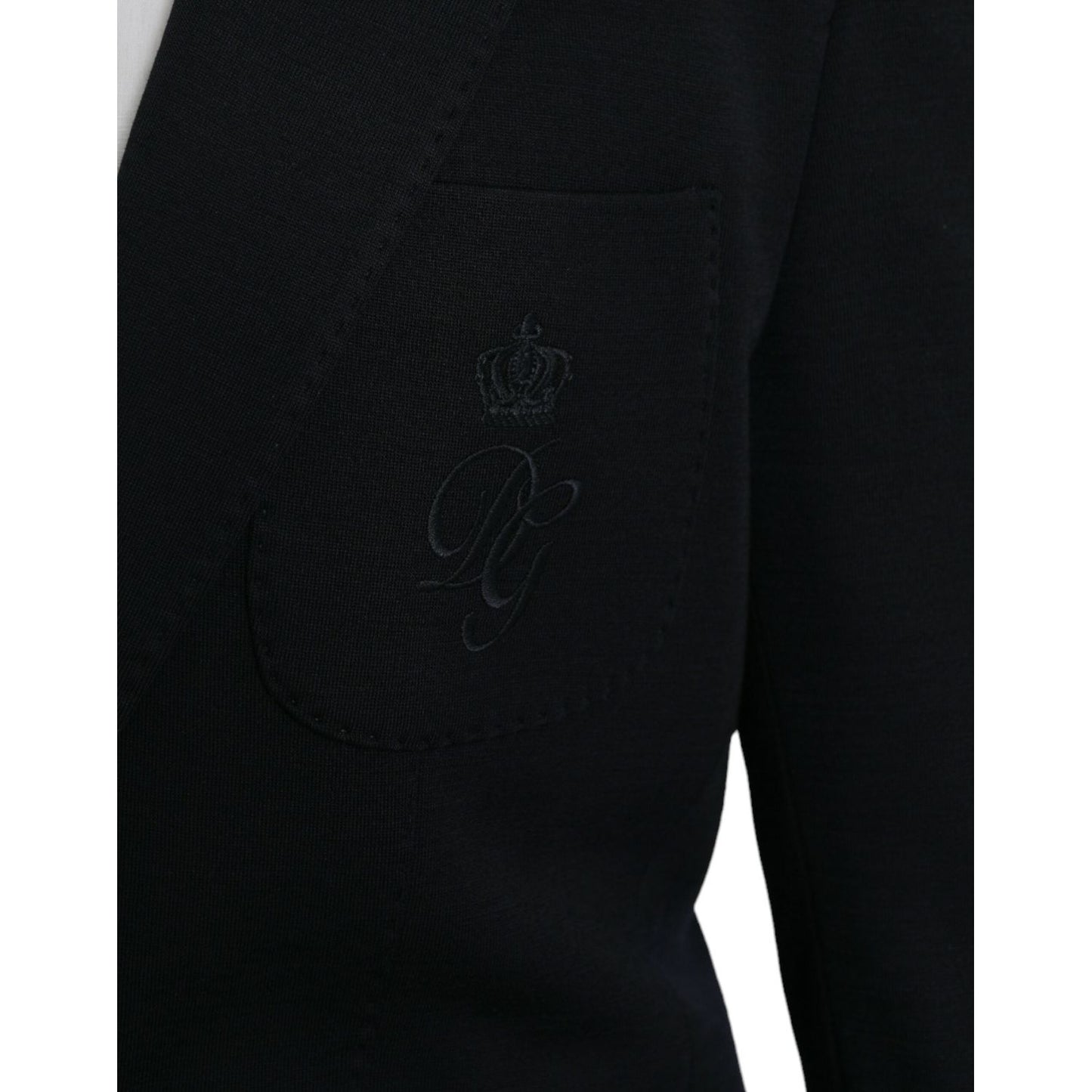 Dolce & Gabbana Black Wool Notch Single Breasted Coat Blazer JKT4041-50