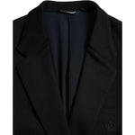Dolce & Gabbana Black Wool Notch Single Breasted Coat Blazer JKT4041-50