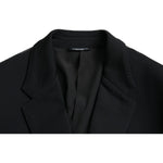 Dolce & Gabbana Black Wool Notch Single Breasted Coat Blazer JKT4042-50