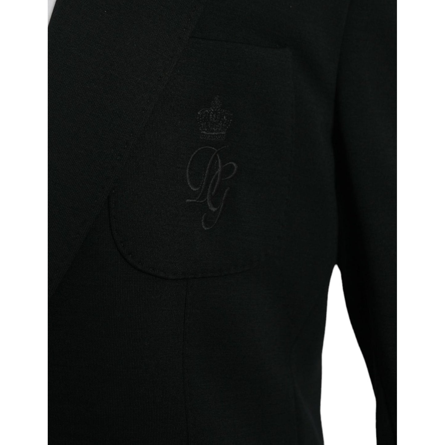 Dolce & Gabbana Black Wool Single Breasted Coat Blazer KOS2238-54