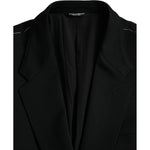 Dolce & Gabbana Black Wool Single Breasted Coat Blazer KOS2238-54