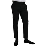 Dolce & Gabbana Black Wool SlimFit Dress Formal Pants PAN75325-48