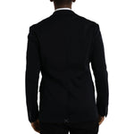 Dolce & Gabbana Black Wool Single Breasted Coat Blazer KOS2243-44