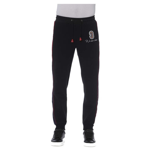 Trussardi Black Cotton Men Sports Pant