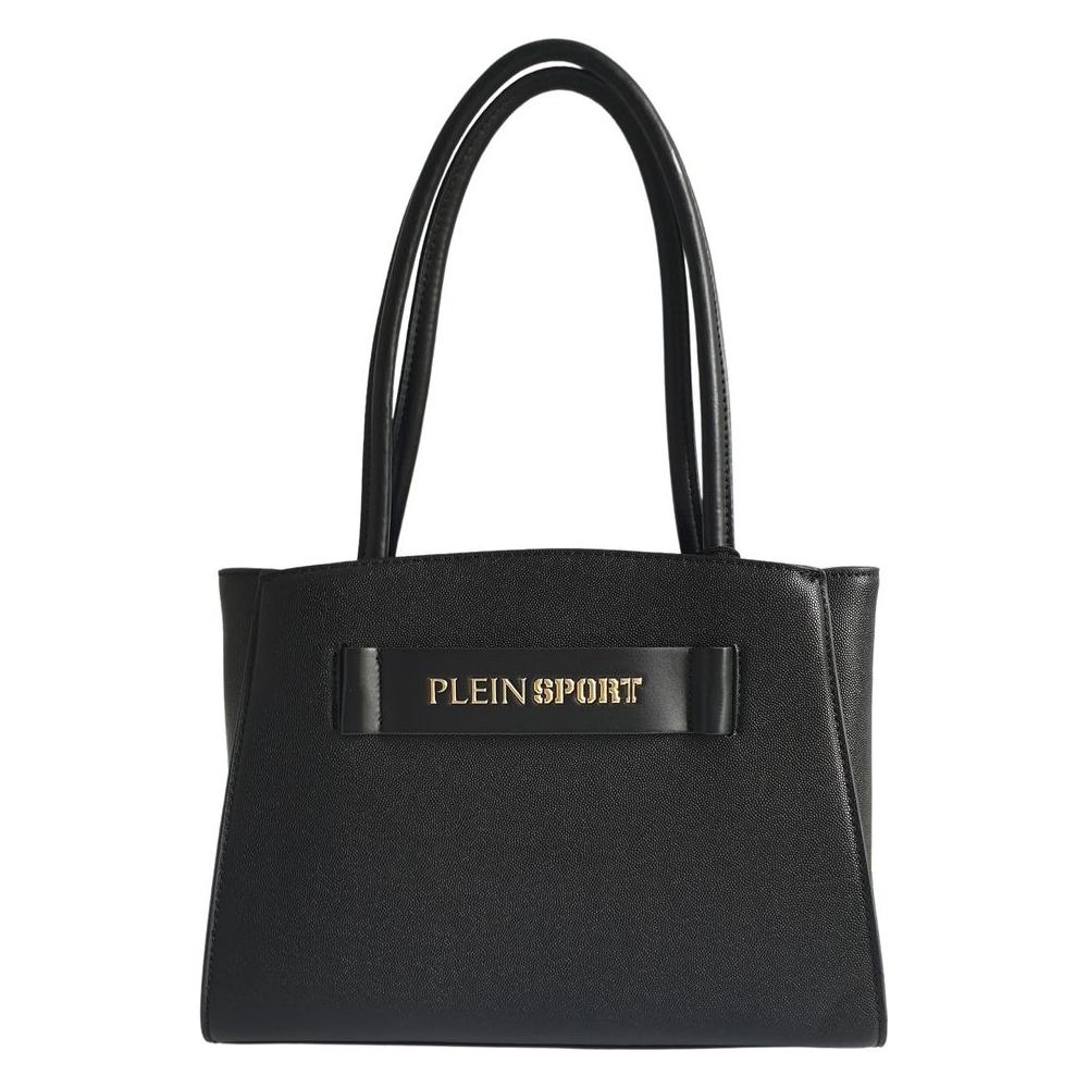 Plein Sport Sleek Black Three-Compartment Tote Bag PLSP-8952