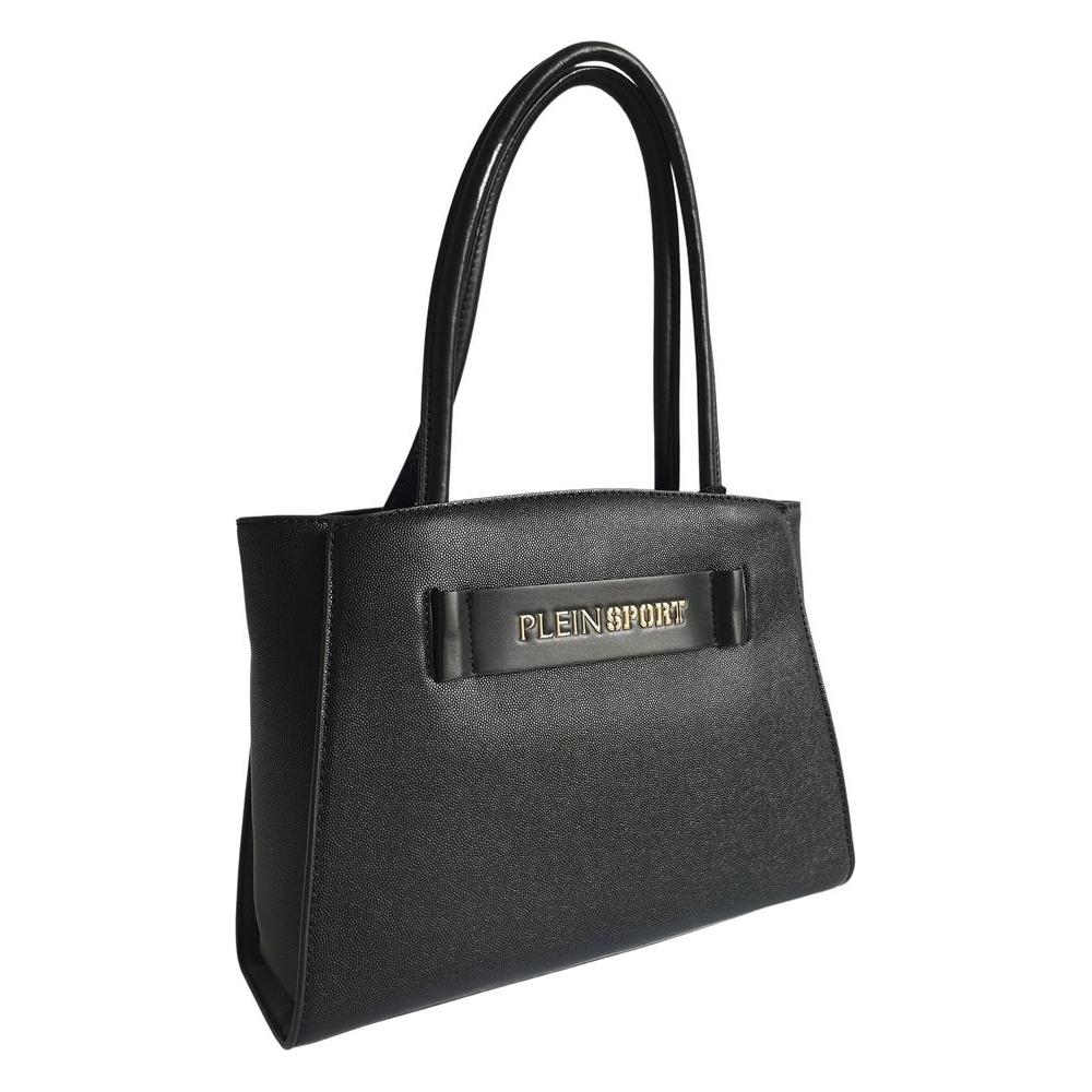 Plein Sport Sleek Black Three-Compartment Tote Bag PLSP-8952