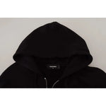 Dsquared² Black Hooded Full Zip Printed Sleeves Sweater TSH83477-48