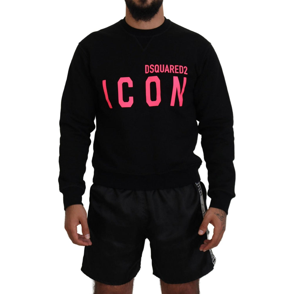 Dsquared² Black Printed Long Sleeves Pullover Sweater TSH83528-48
