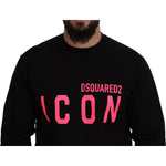 Dsquared² Black Printed Long Sleeves Pullover Sweater TSH83528-48