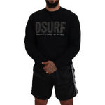 Dsquared² Black Cotton Printed Long Sleeves Pullover Sweater TSH83532-48