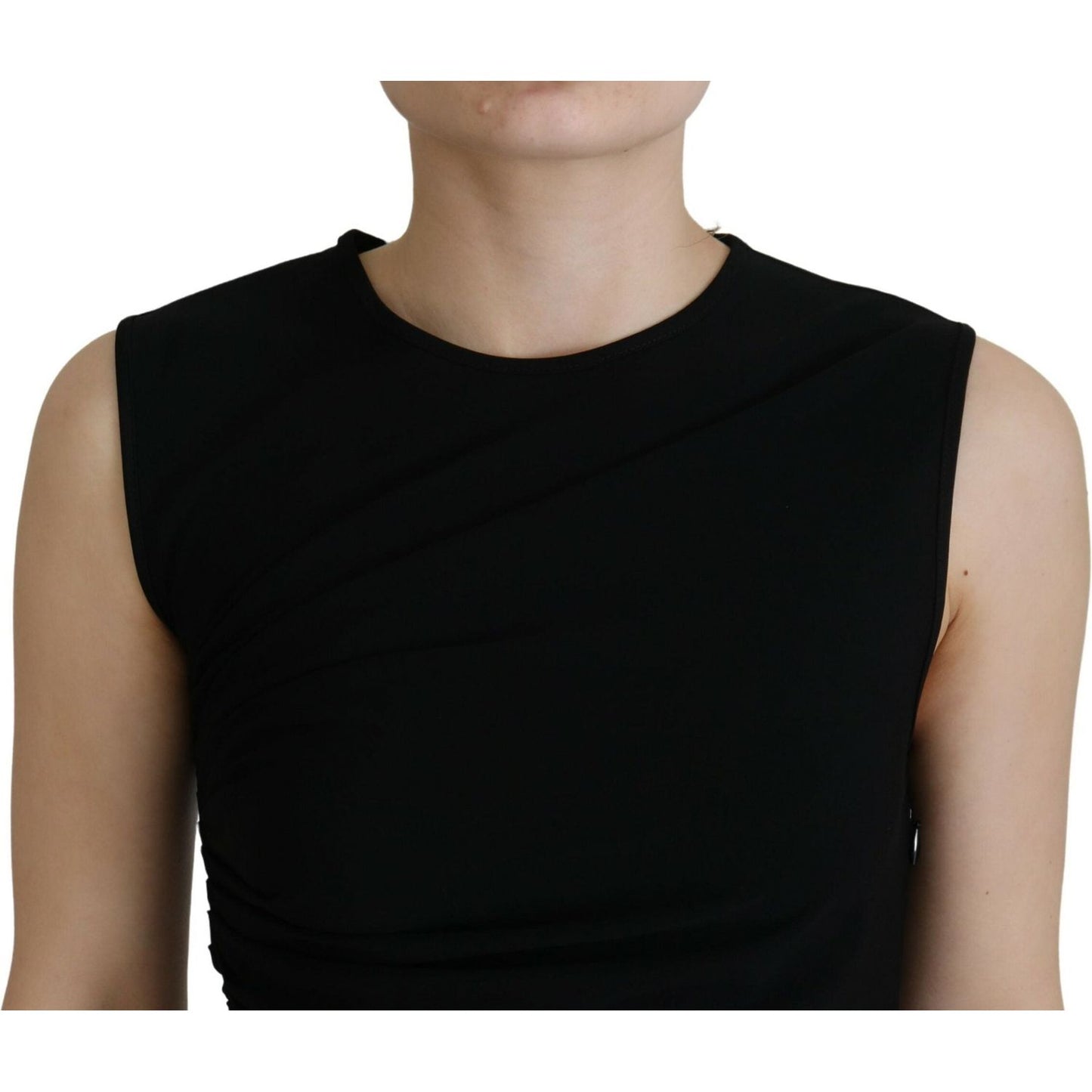 Dsquared² Black Viscose Sleeveless Ruched Maxi Dress DR28828-38