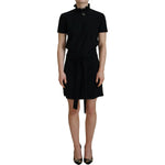 Dsquared² Black Polyester Short Sleeves Sheath Mini Dress DR28837-38