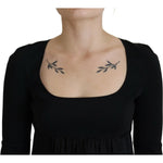 Dsquared² Black Acetate Short Sleeves A-line Sheath Dress DR28840-38