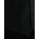 Dolce & Gabbana Black Wool Waistcoat Dress Formal Vest TSH851984-54