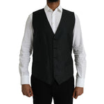 Dolce & Gabbana Black Wool Waistcoat Dress Formal Vest TSH851986-54