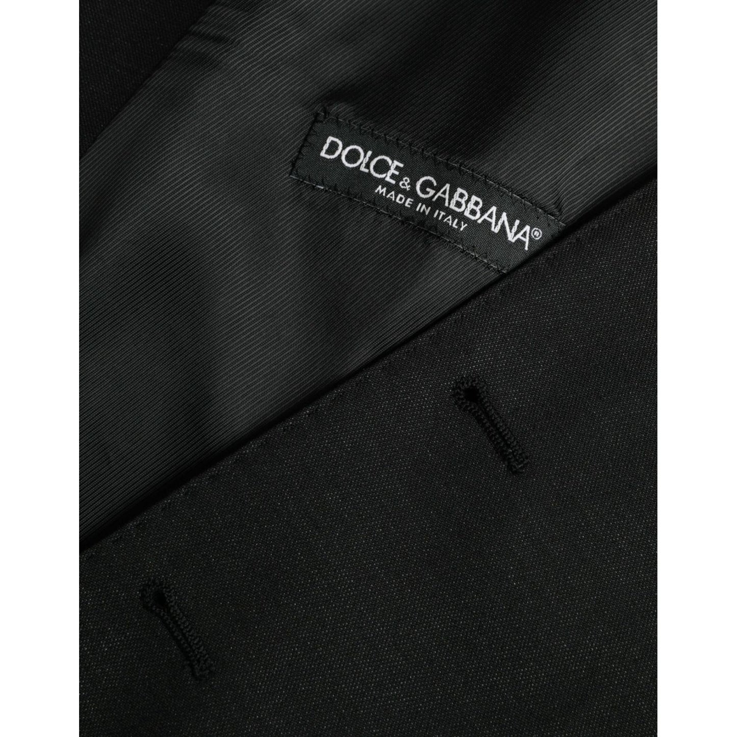 Dolce & Gabbana Black Wool Waistcoat Dress Formal Vest TSH851986-54