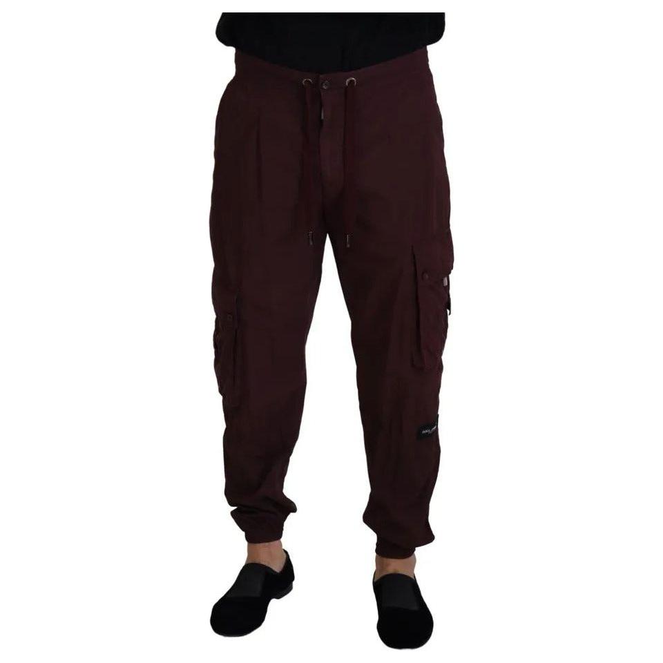 Dolce & Gabbana Bordeaux Cargo Jogger Trouser Cotton Pants PAN73203-54