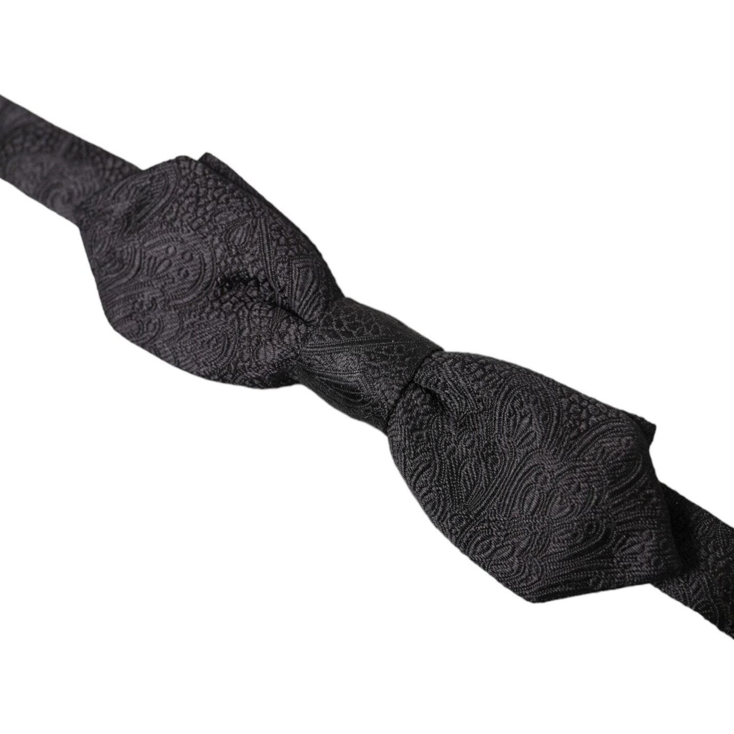 Dolce & Gabbana Black Brocade Silk Adjustable Neck Bow Tie FT3887