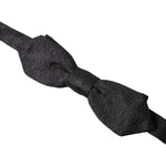 Dolce & Gabbana Black Brocade Silk Adjustable Neck Bow Tie FT3887