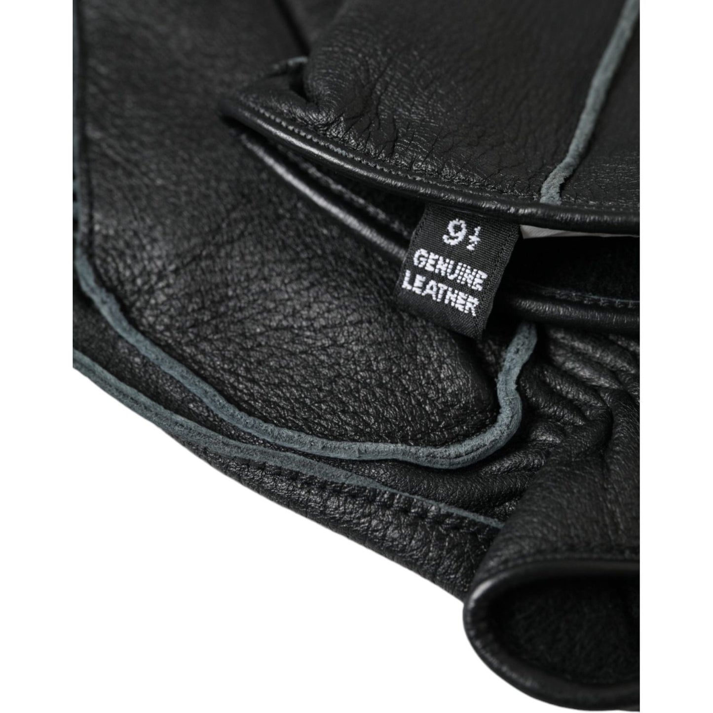Dolce & Gabbana Black Deer Leather Wrist Length Gloves LB30148-9
