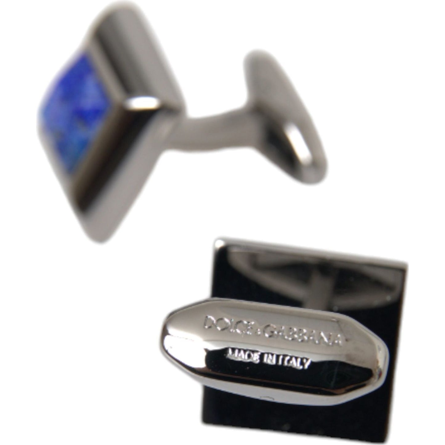 Dolce & Gabbana Silver Plated Brass Pin Crystal Cufflinks Cufflinks