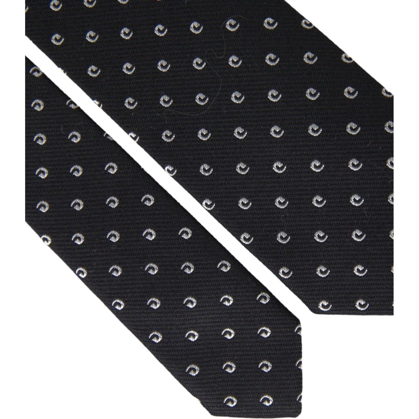 Dolce & Gabbana Black Logo Cotton Blend Adjustable Tie