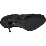 Dolce & Gabbana Black Cordonetto Ricamo Pump Open Toe Shoes LA11001-38