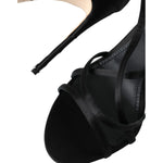 Dolce & Gabbana Black Keira Satin Heels Sandals Shoes LA11002-40.5