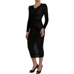 Dolce & Gabbana Black Sheer Bodycon Sheath Midi Dress DR281057-38