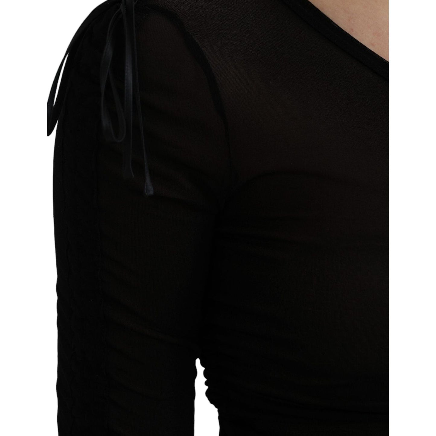 Dolce & Gabbana Black Sheer Bodycon Sheath Midi Dress DR281057-38
