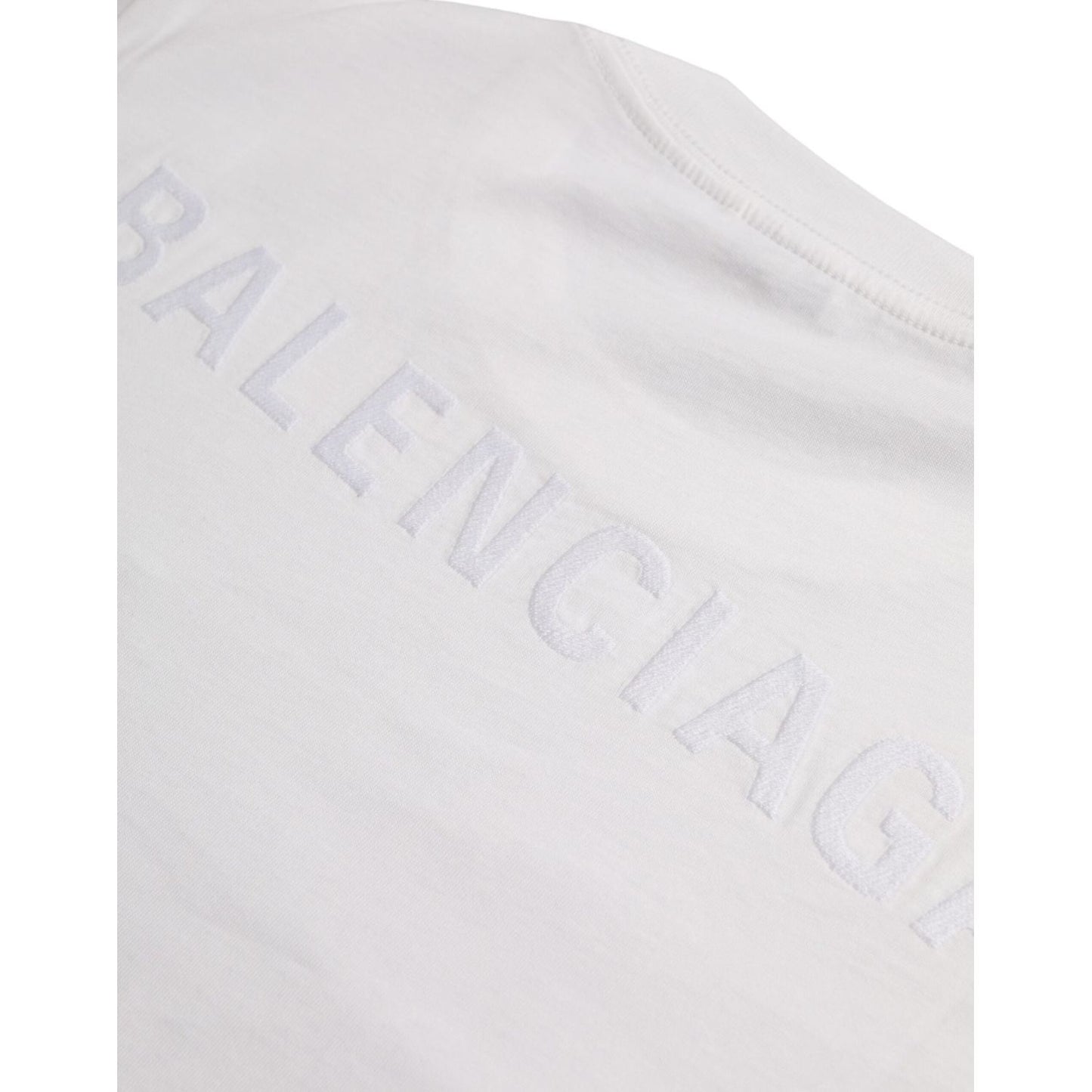 Balenciaga White Cotton Crew Neck Short Sleeves T-shirt TSH84952-L