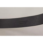 Dolce & Gabbana Black Calf Leather Logo Engraved Metal Buckle Belt BEL8578-85