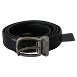 Dolce & Gabbana Black Leather Silver Metal Buckle Classic Belt BEL60915-95