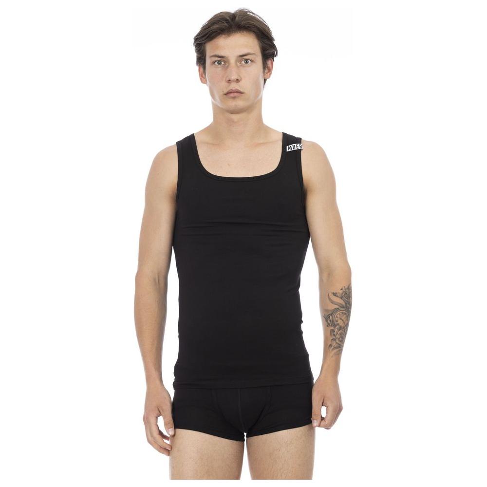 Bikkembergs Black Cotton Men's Tank Top BI-22647-S