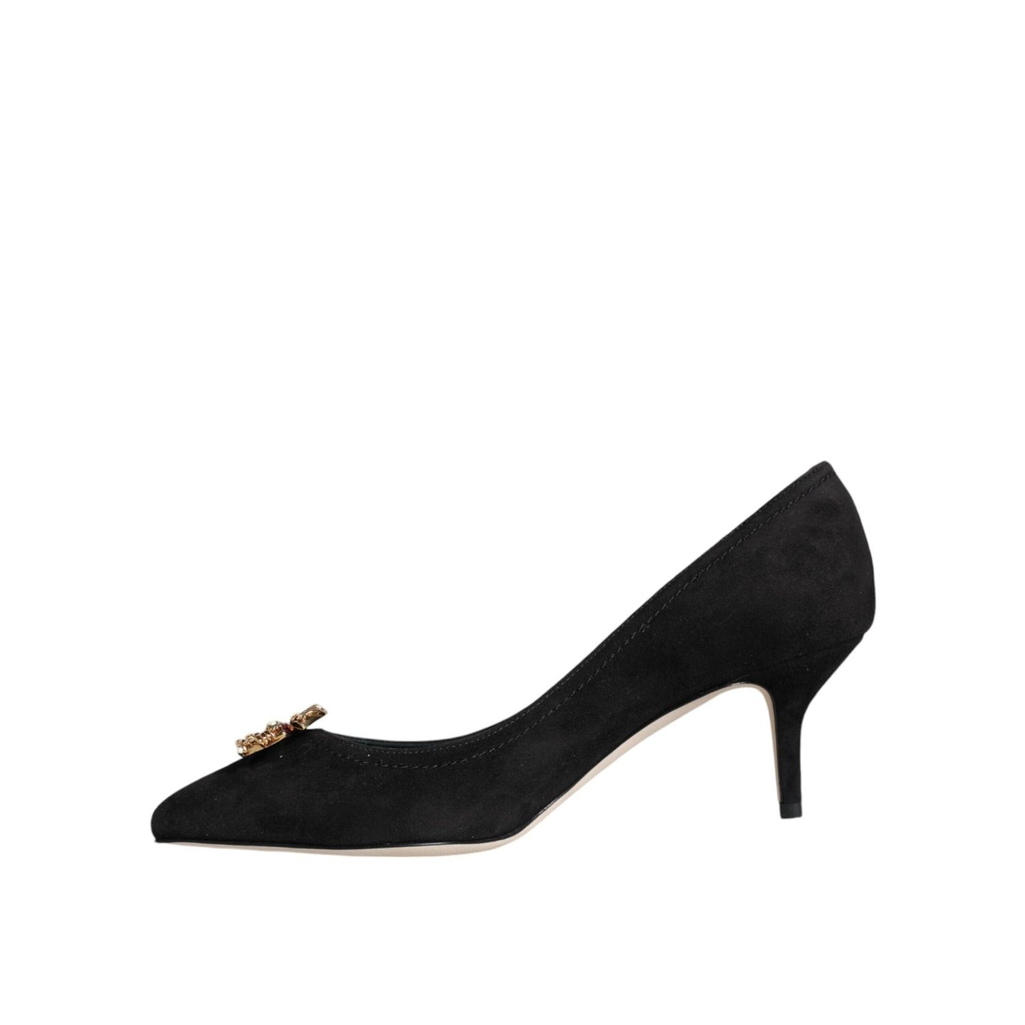 حذاء Dolce & Gabbana Black Amore Suede Bellucci بكعب عالٍ