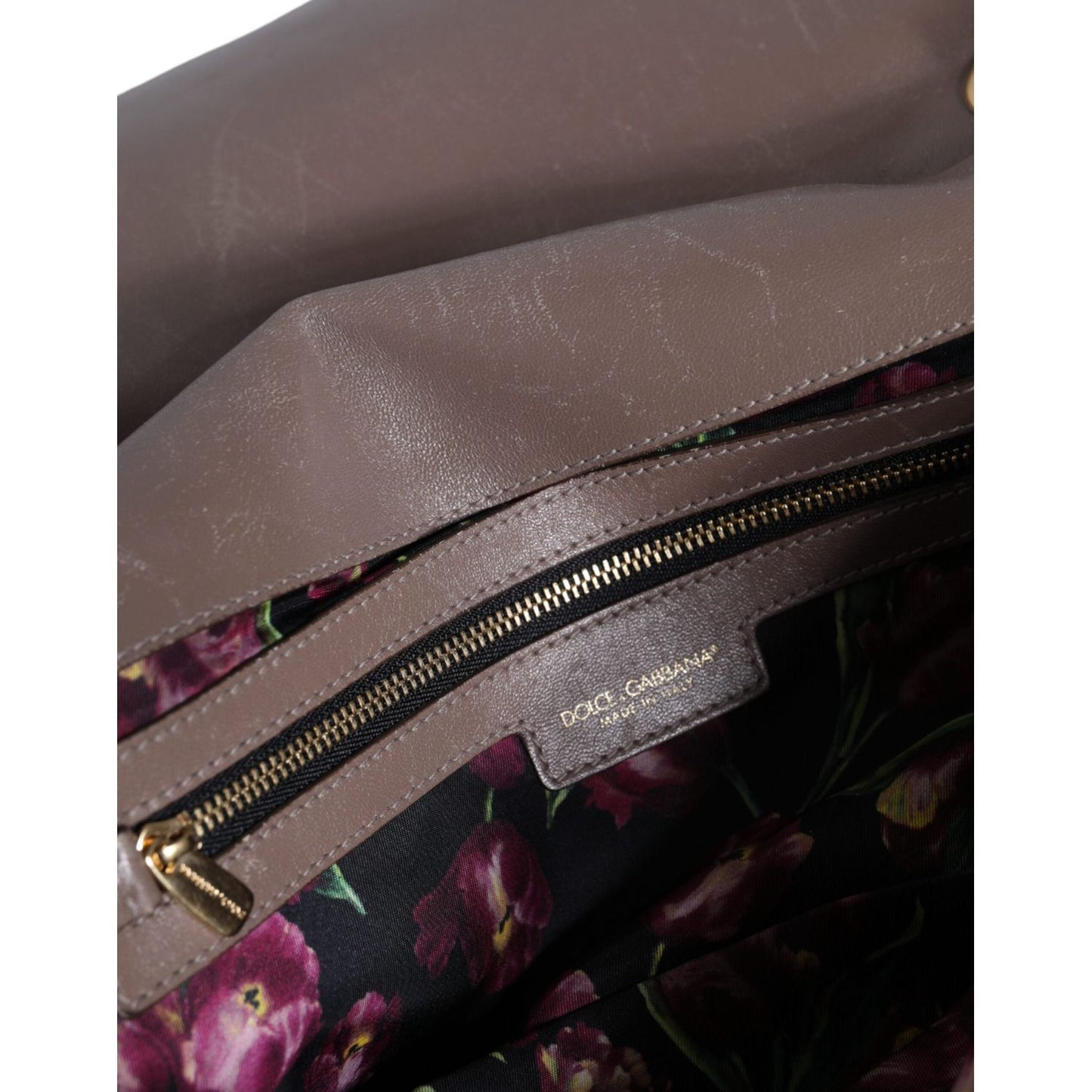 Dolce & Gabbana Brown Quilted Leather Shoulder Purse Satchel Bag BAG1538