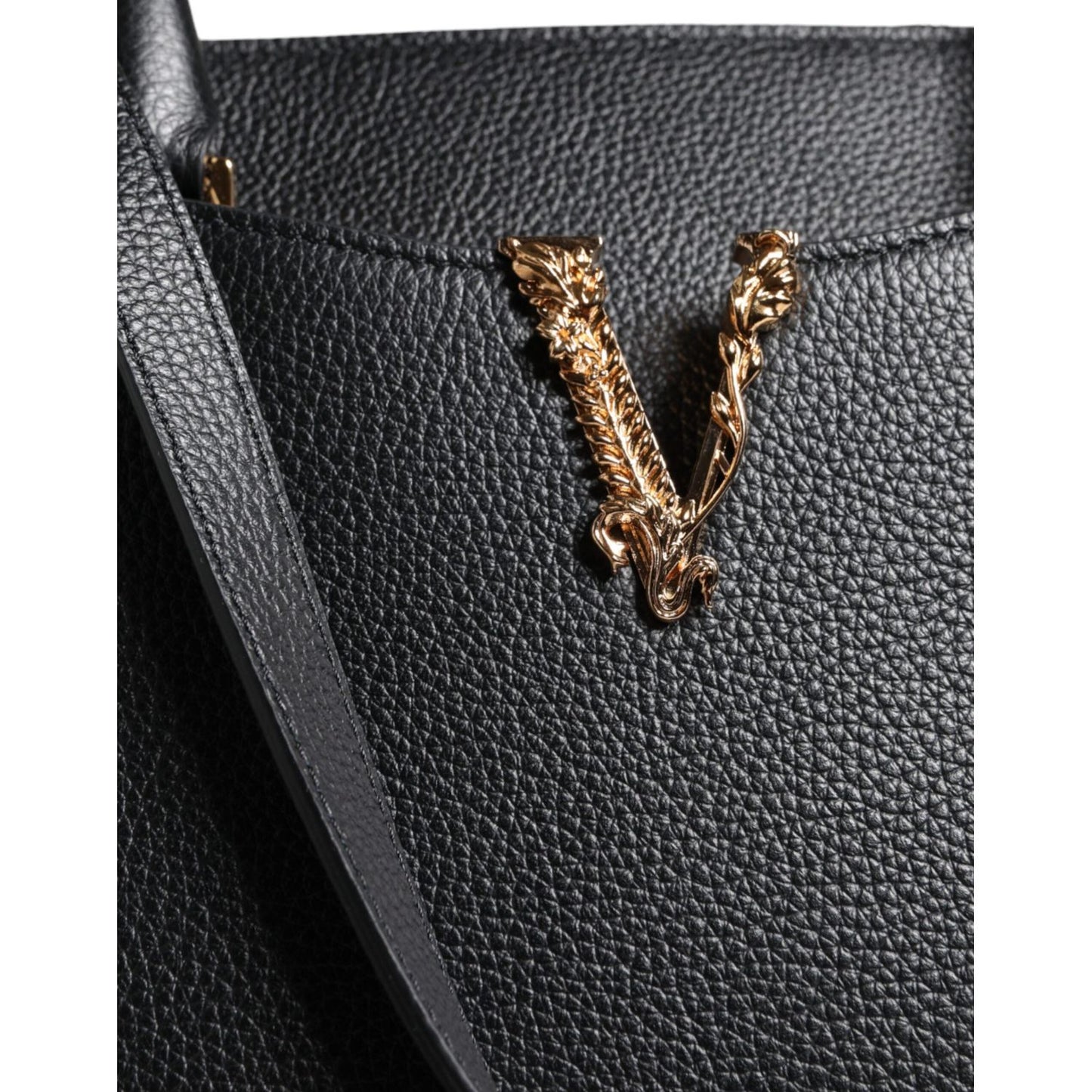 Versace Black Small Leather TopHandle Shoulder Crossbody Bag BAG1599