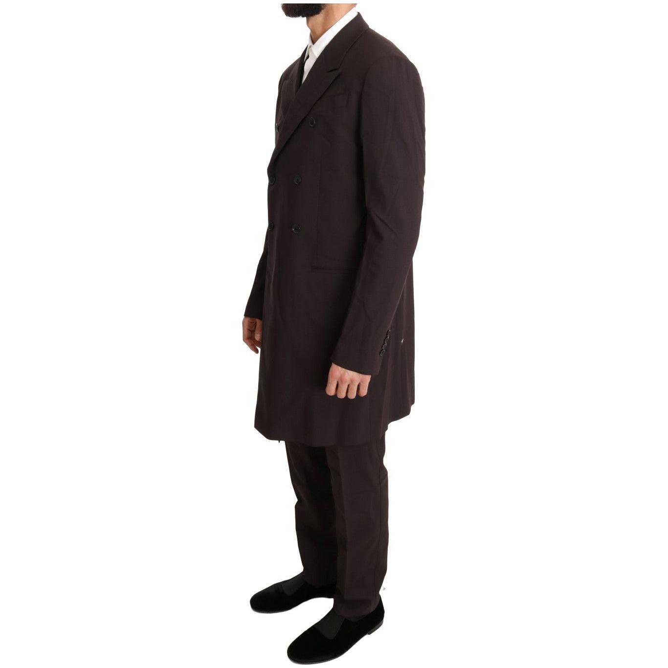 Dolce & Gabbana Bordeaux Wool Stretch Long 3 Piece Suit KOS1096-1