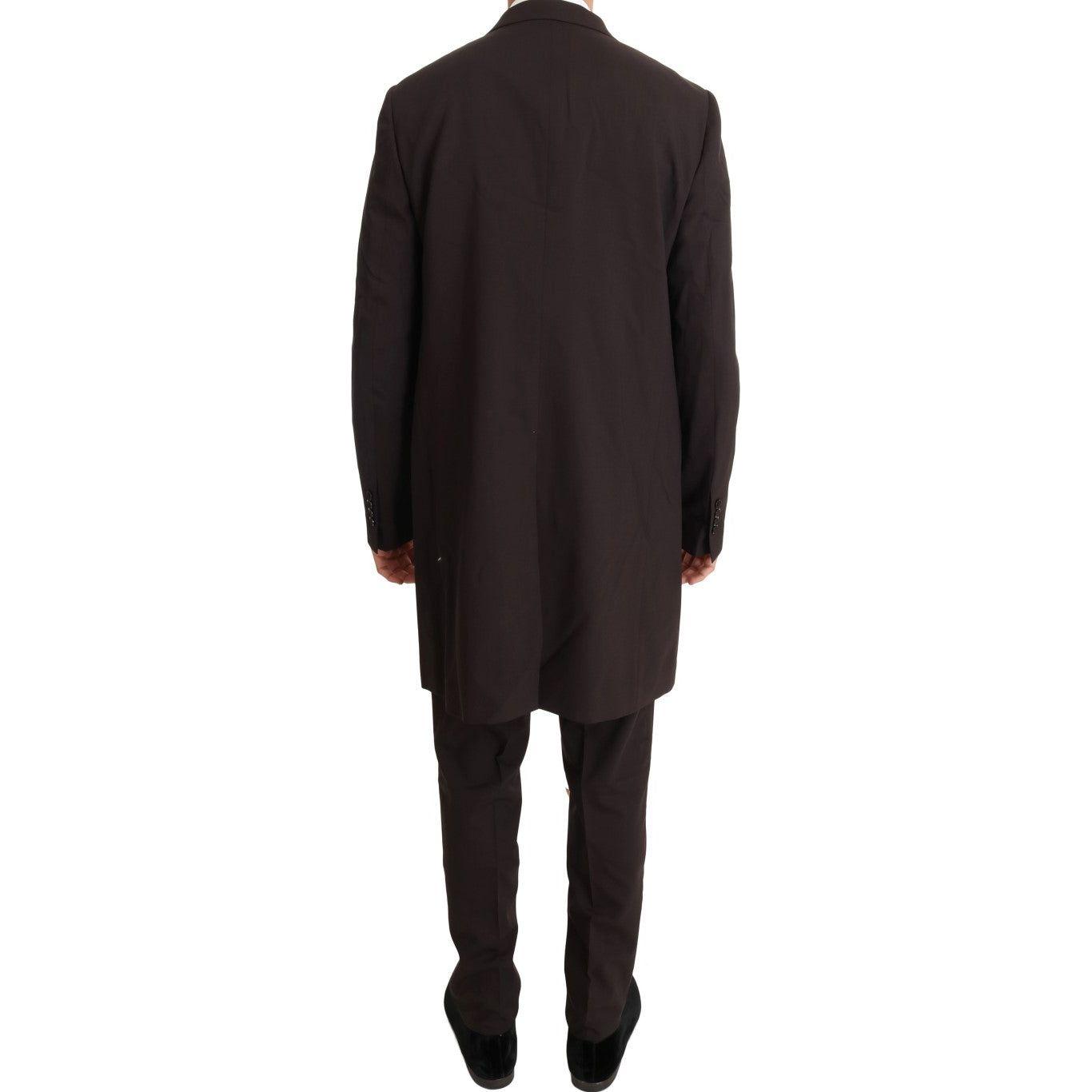 Dolce & Gabbana Bordeaux Wool Stretch Long 3 Piece Suit KOS1096-1