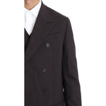 Dolce & Gabbana Bordeaux Wool Stretch Long 3 Piece Suit KOS1096-1