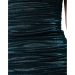 Dolce & Gabbana Green Silk Blend Satin Fitted Strapless Dress
